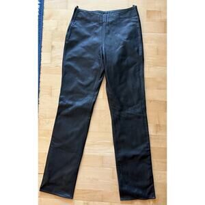 Lucky Leather Black Leather Dress Pants High Waist Straight Leg Side Zip 6